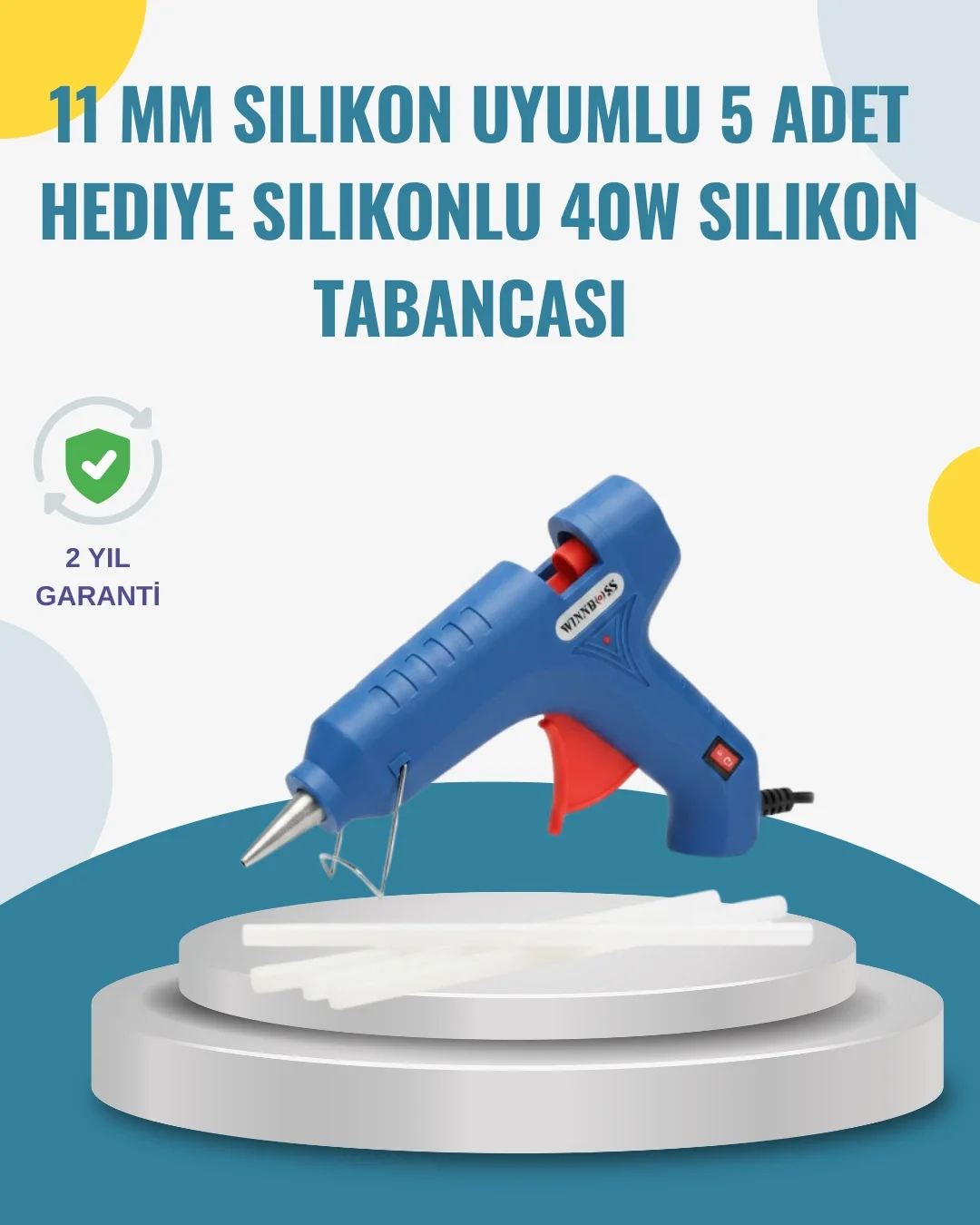 İthalat® 5 Silikon Hediyeli 40W Sıcak Silikon Tabancası Pratik Güçlü Kullanım Fiyatı, Yorumları ve Özellikleri