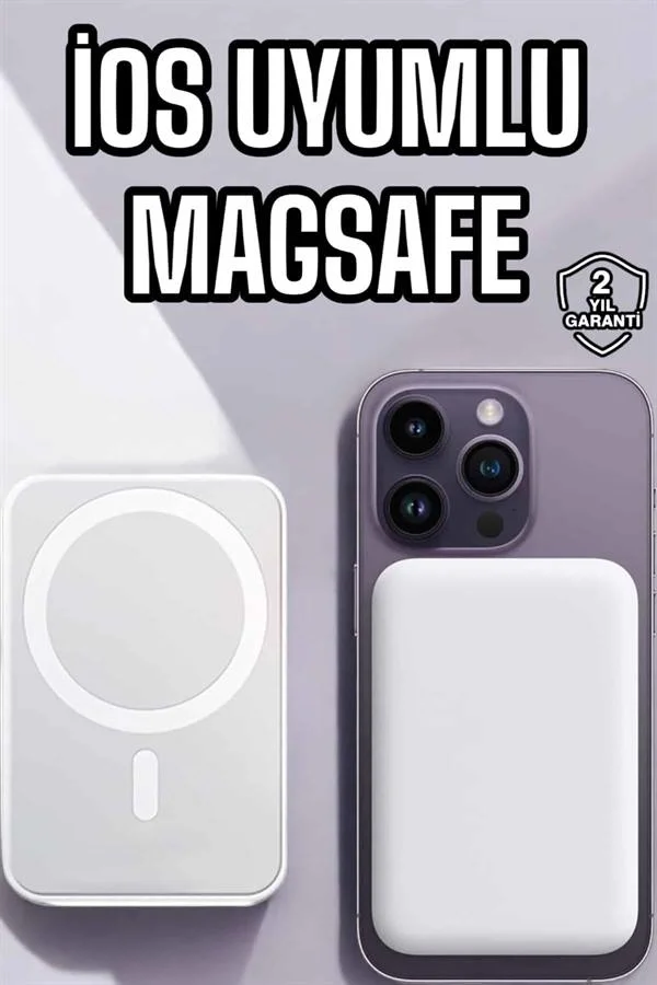 İthalat® 5000 Mah İOS Uyumlu Magsafe Kablosuz Şarj Hızlı Şarj Desteği