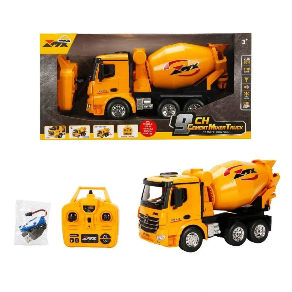 5084 İŞ MAKİNESİ 1 18 BETON MİKSERİ FF 9CH 3 7V USB 2 4 GHZ SESLİ IŞI Fiyatı, Yorumları ve Özellikleri