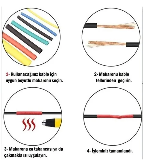 İthalat® 560 Parça Set Isıyla Daralan Makaron Kablo Koruyucu Kılıf
