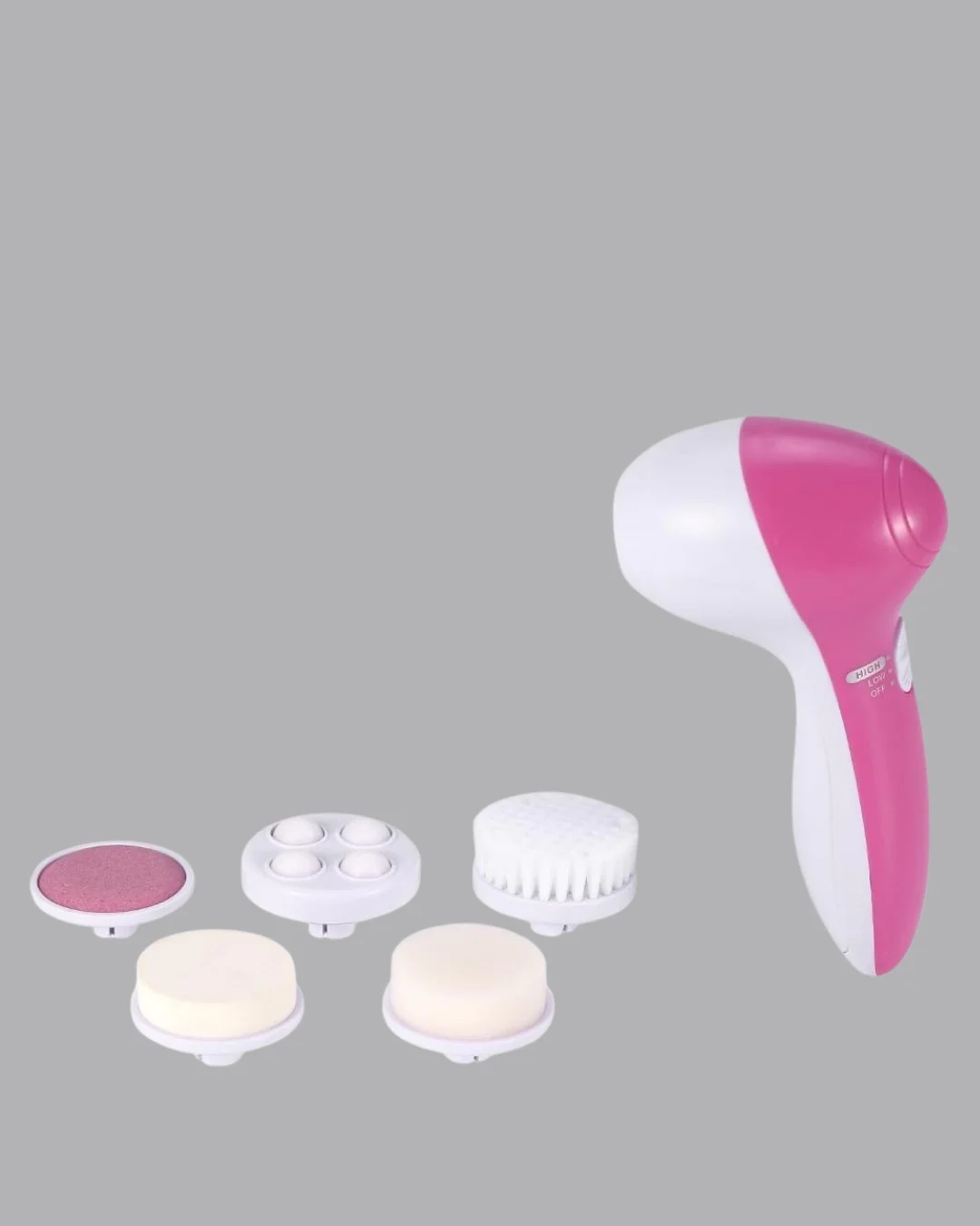 İthalat® 5’i 1 Arada Yüz Temizleme Cihazı – Masaj, Fırça, Peeling ve Krem Uygulama Aparatlı
