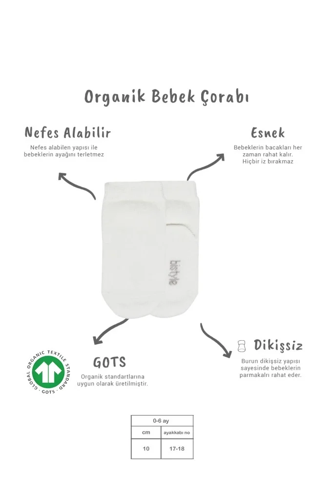 İthalat®   5'li Penye Soket Kutulu Basic Çorap 10131 Ekru