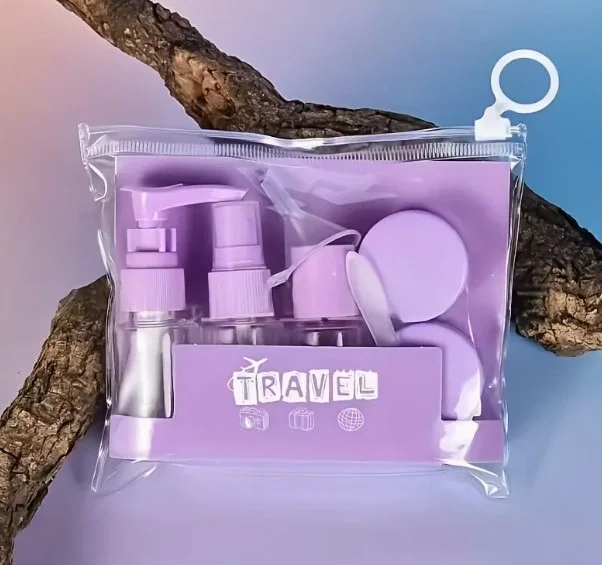 İthalat® 6 Parça Renkli Kapaklı Seyahat İçin Boş Şişe Seti