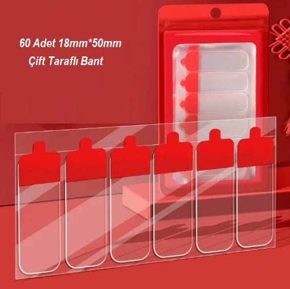 İthalat® 60 Parça Kolay Açılır Güçlü Çift Taraflı Bant 18mm*50mm