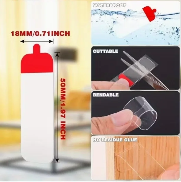 İthalat® 60 Parça Kolay Açılır Güçlü Çift Taraflı Bant 18mm*50mm