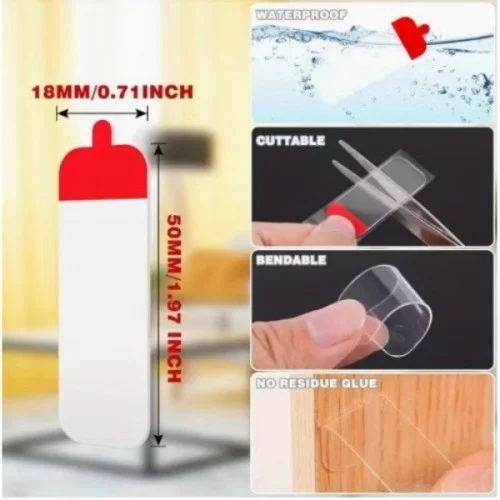 İthalat® 60 Parça Kolay Açılır Güçlü Çift Taraflı Bant 18mmx50mm
