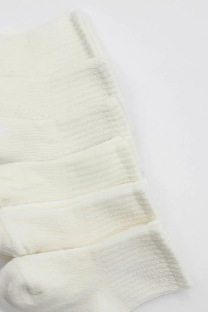 İthalat® 6'Lı Basic Penye Soket Çorap 10101 Ekru