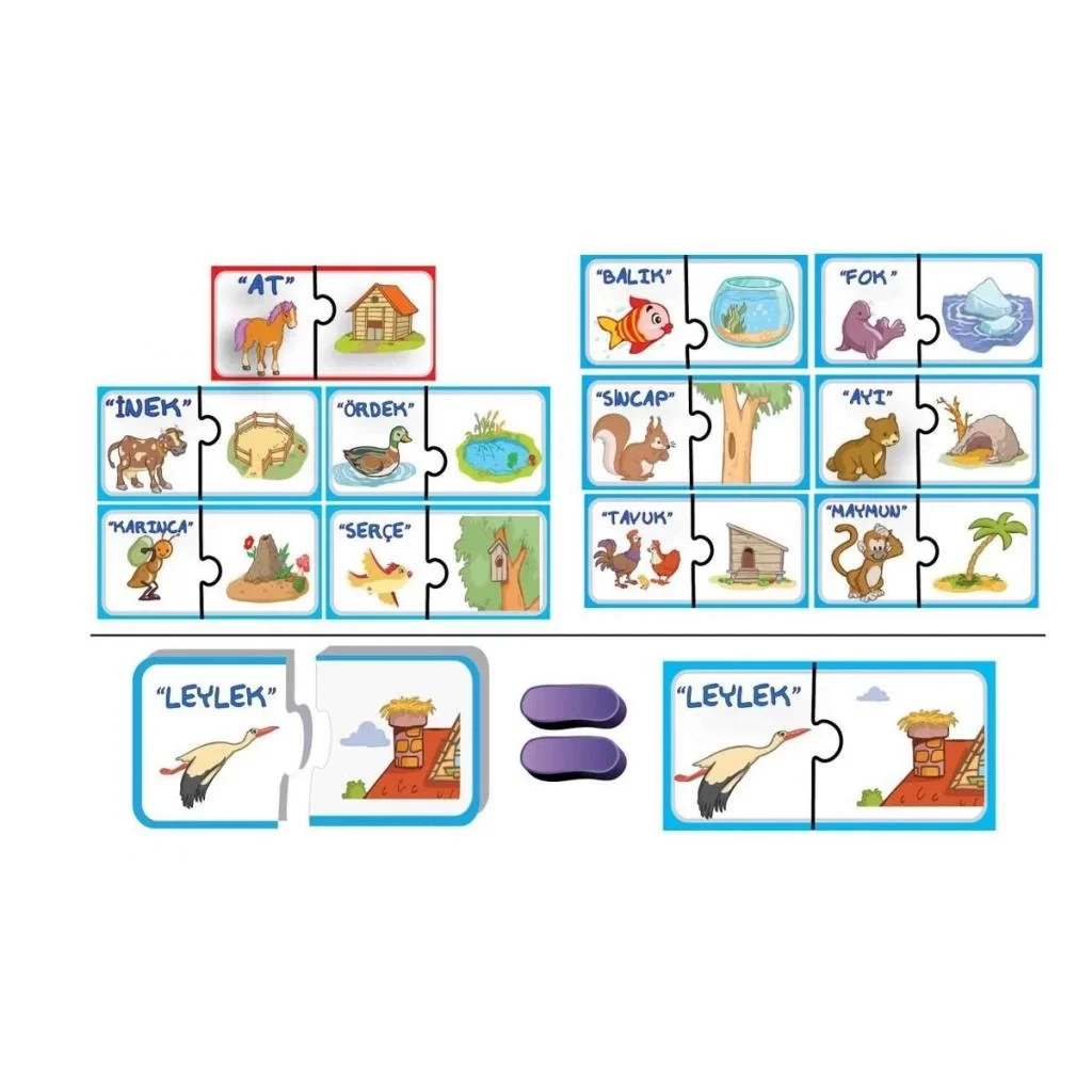 İthalat® 8513 2 Lİ KİMİN YUVASI PUZZLE  KUTULU