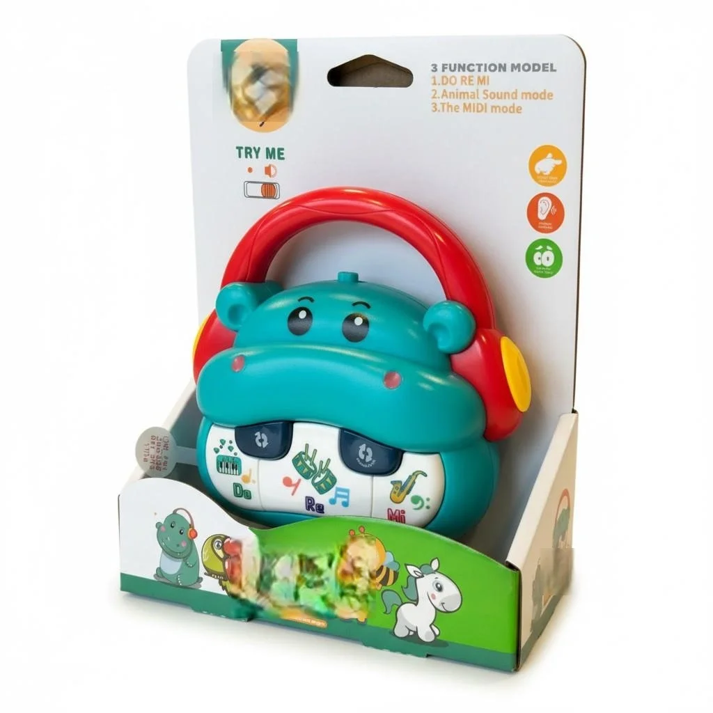 İthalat® 855-152D PİLLİ MÜZİKLİ HİPOPOTAM