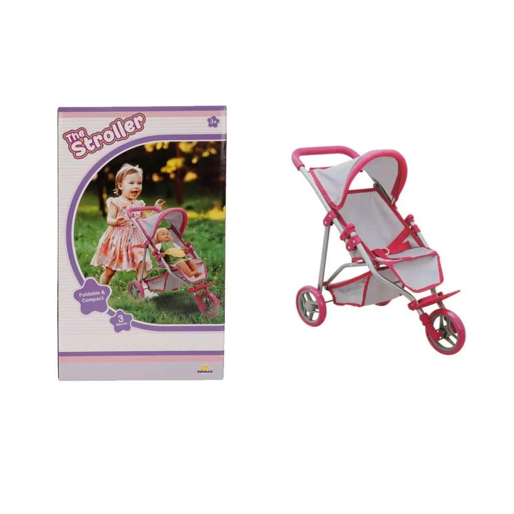 İthalat® 9614  3 Tekerlekli Pembe Gri Puset -