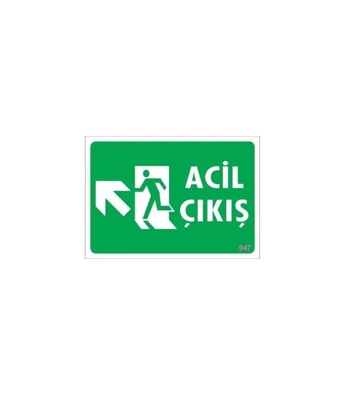 İthalat® Acil Çıkış Uyarı Levhasi 25x35 KOD: 947 İthalat® Acil Çıkış Uyarı Levhasi 25x35 KOD: 947