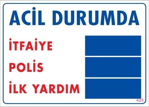 İthalat® Acil Durum Uyarı Levhası 25x35 KOD:425