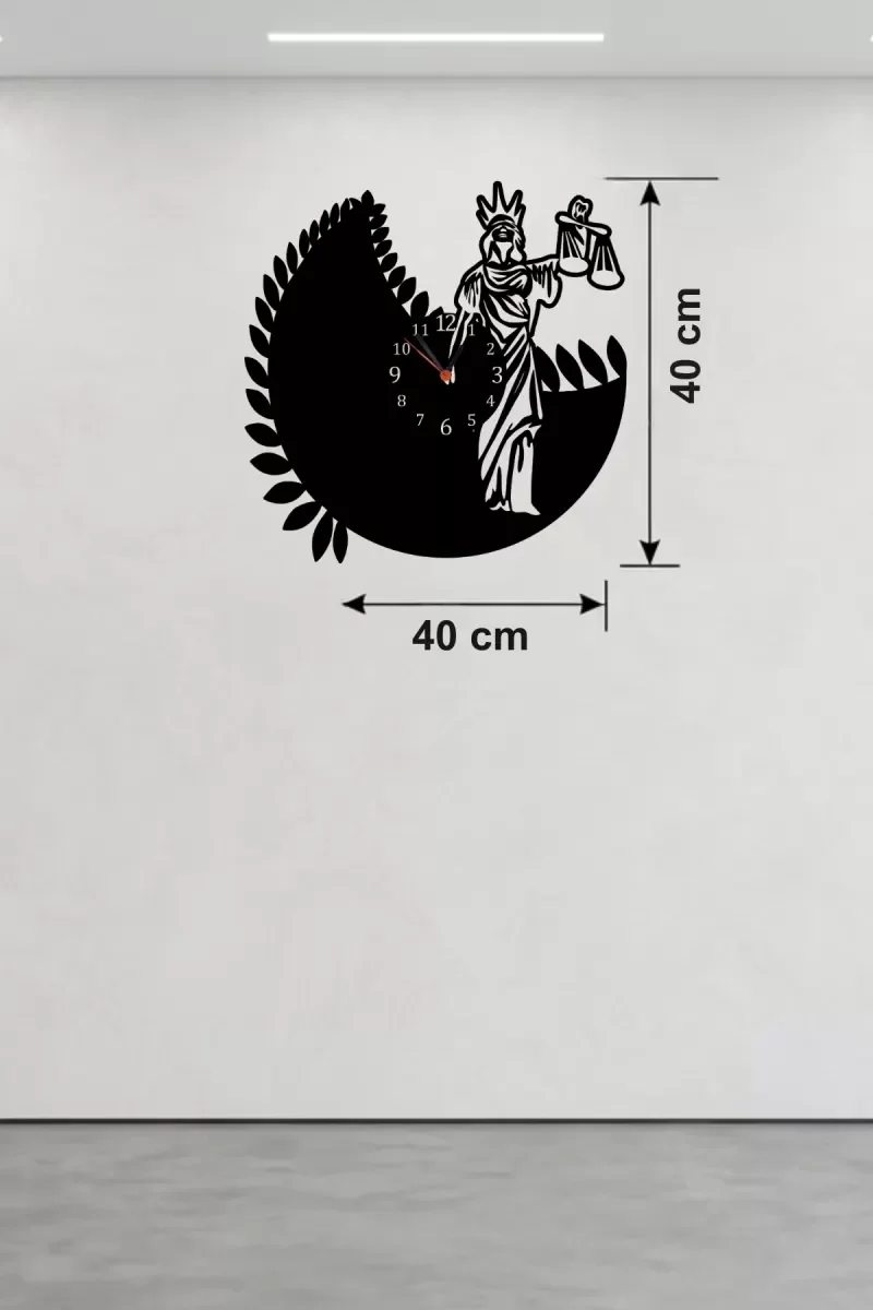 İthalat® Adalet Tanrıçası Themis Tasarım Ahşap Duvar Saati - 40x40 cm Avukat Hediyesi İthalat® Adalet Tanrıçası Themis Tasarım Ahşap Duvar Saati - 40x40 cm Avukat Hediyesi