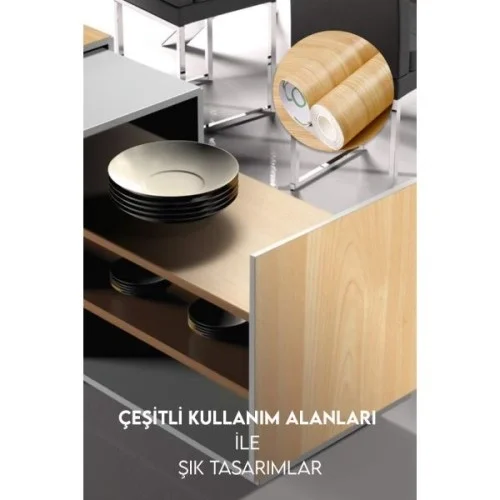 İthalat® Ahşap Görünümlü Kendinden Yapışkanlı Kaplama Folyosu 5 Metre