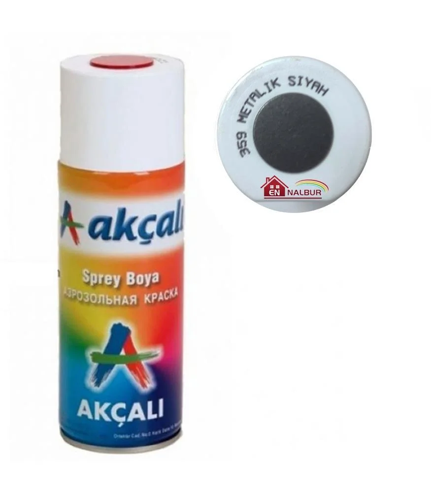 İthalat® Akçalı Sprey Boya 400 ml 359 Metalik Siyah İthalat® Akçalı Sprey Boya 400 ml 359 Metalik Siyah