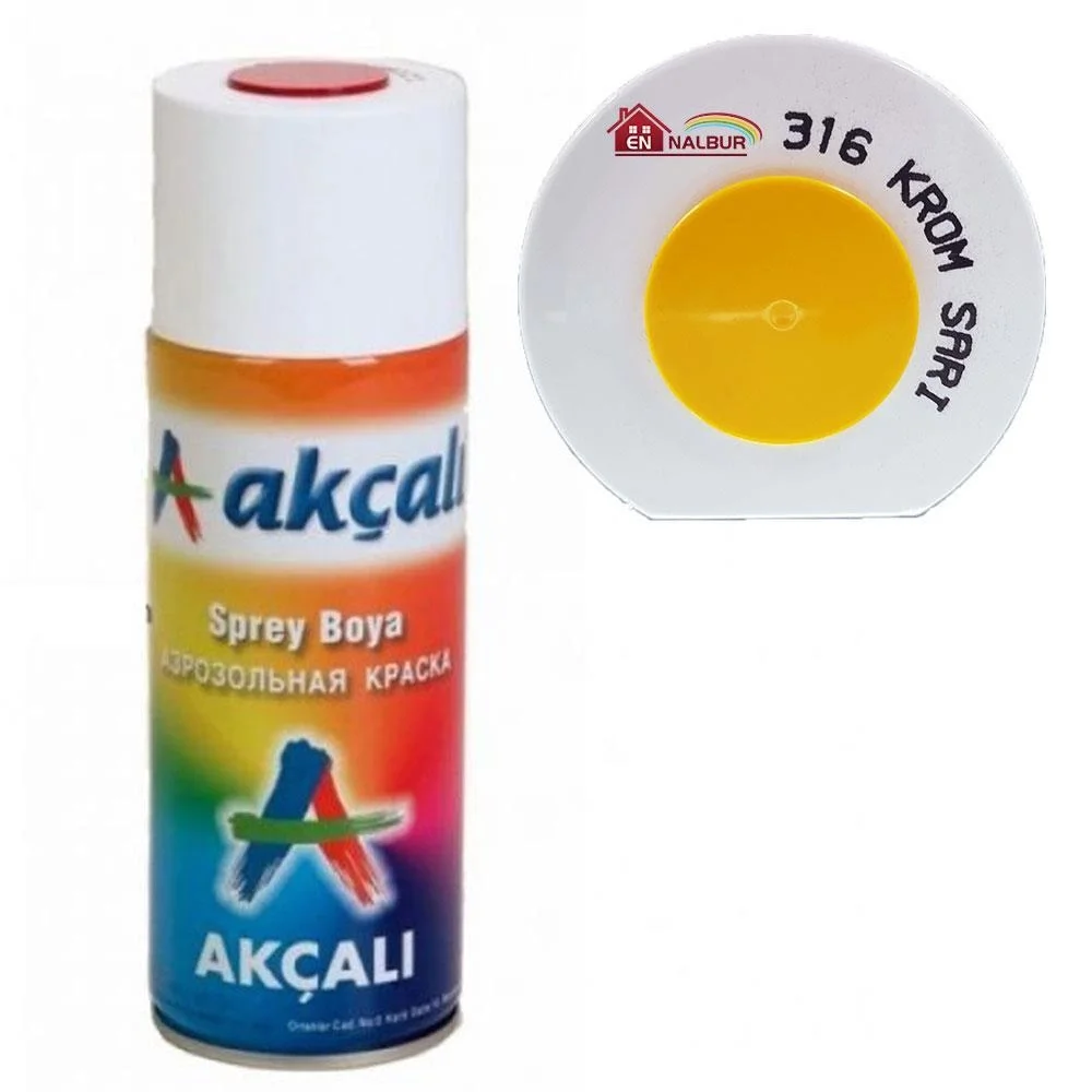 İthalat® Akçalı Sprey Boya 400 ml 316 Krom Sarı İthalat® Akçalı Sprey Boya 400 ml 316 Krom Sarı