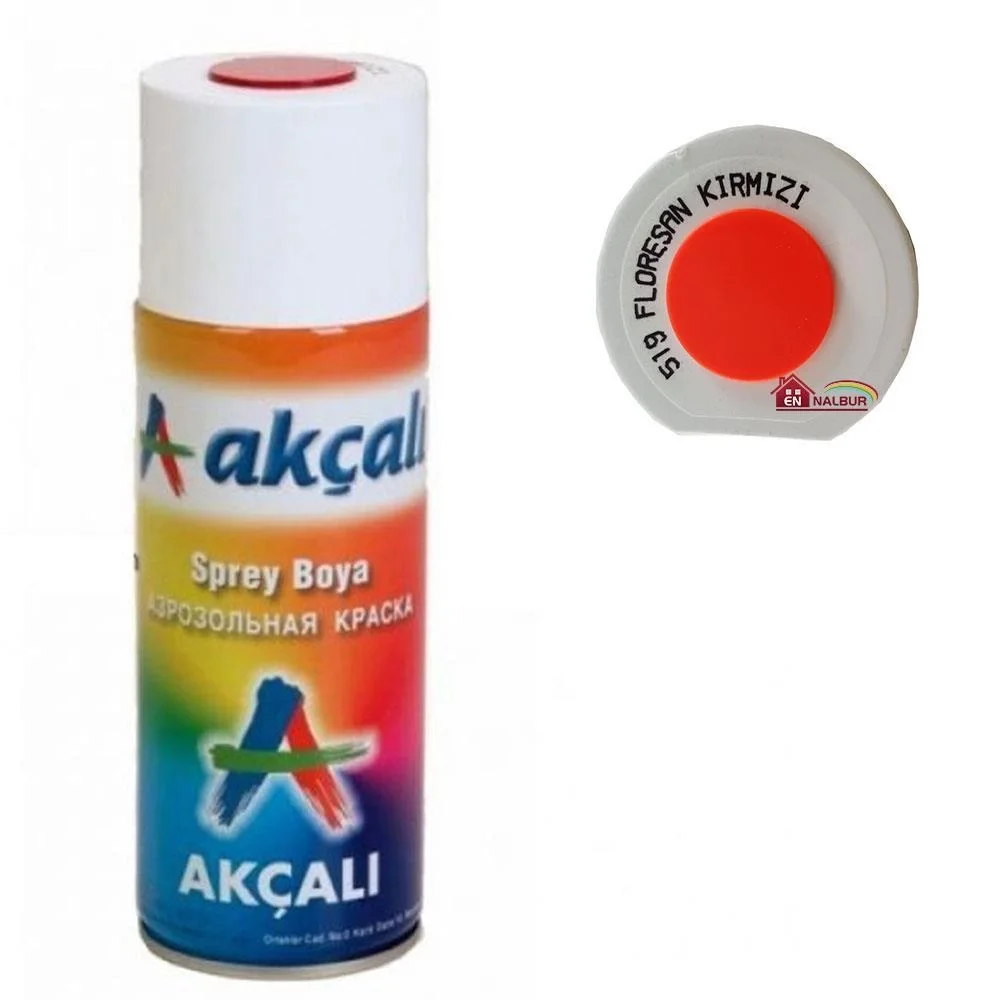 İthalat® Akçalı Sprey Boya 400 ml 519 Florasan Kırmızı İthalat® Akçalı Sprey Boya 400 ml 519 Florasan Kırmızı