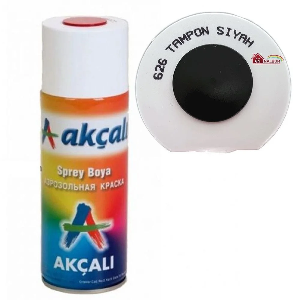 İthalat® Akçalı Sprey Boya 400 ml 626 Tampon Siyah İthalat® Akçalı Sprey Boya 400 ml 626 Tampon Siyah