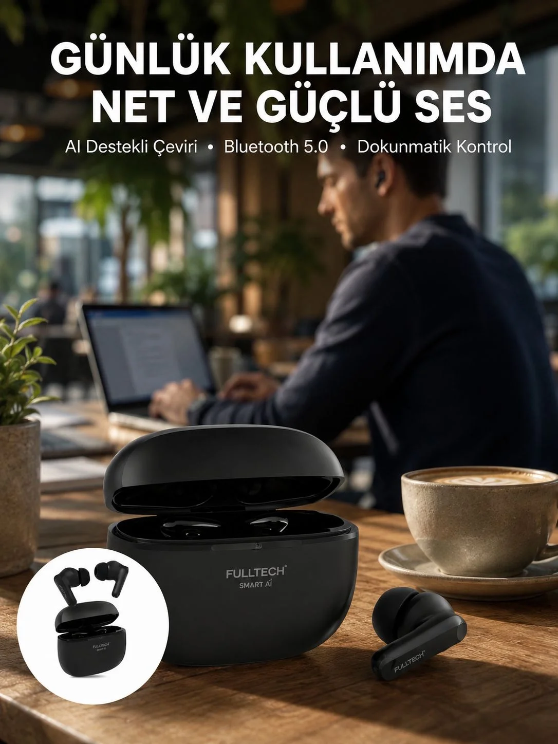 İthalat® Akıllı Çeviri Destekli Bluetooth Kulaklık Profesyonel Ses Deneyimi Yeni Nesil