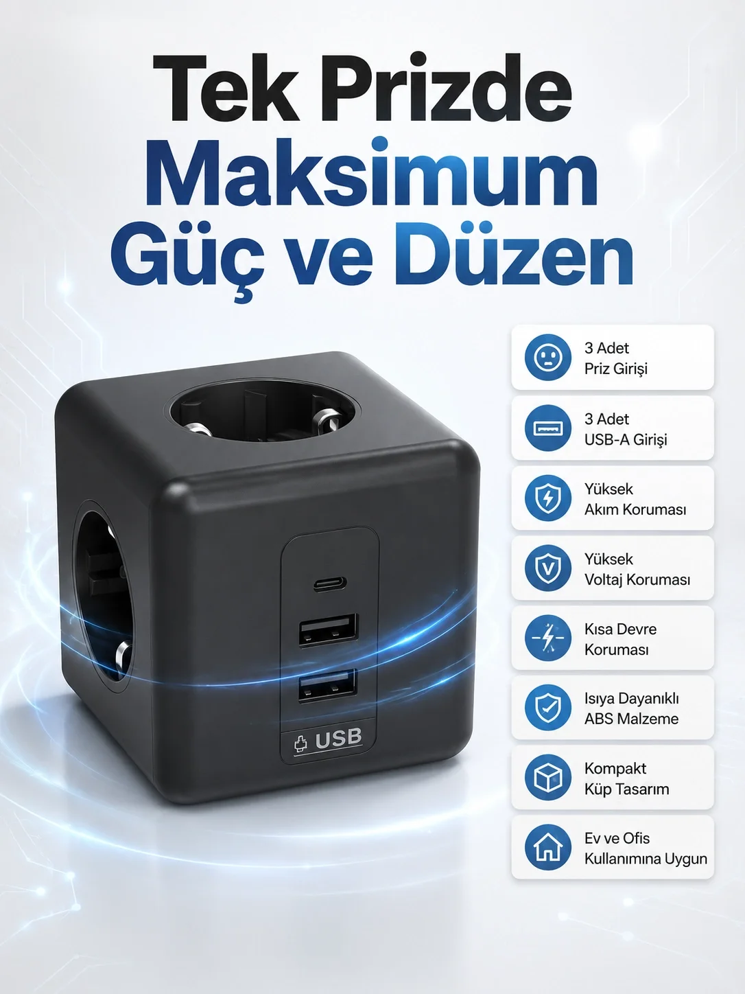 İthalat® AKIM KORUMALI 3440 PRİZ