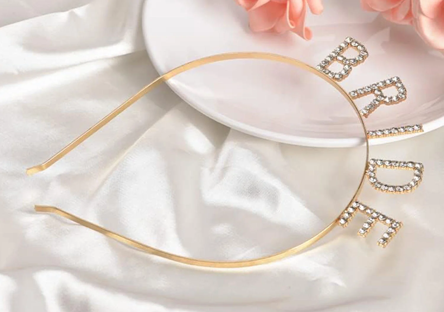İthalat® Altın Gold Renk Bekarlığa Veda Kristal Taş Bride Tacı İthal 16x10 cm