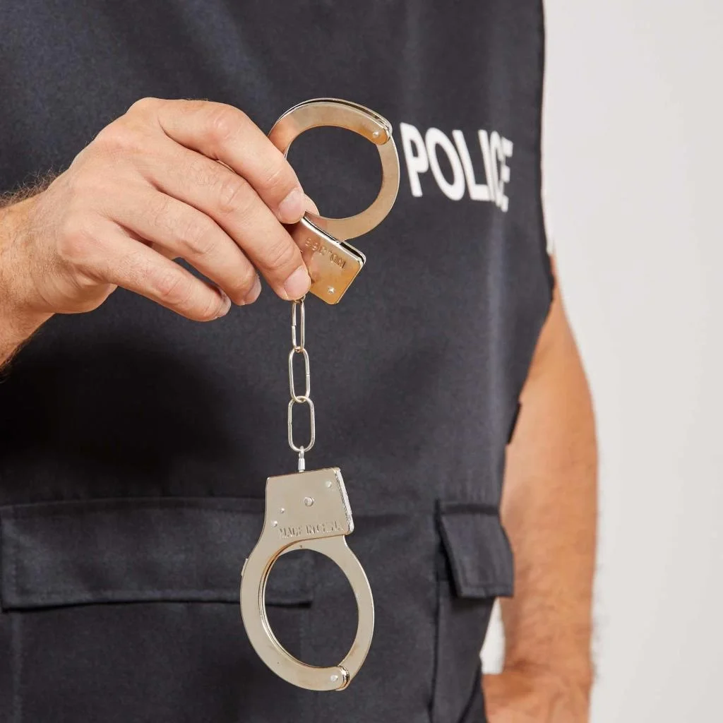 İthalat® Anahtarlı Oyuncak Metal Kelepçe Polis Kelepçesi