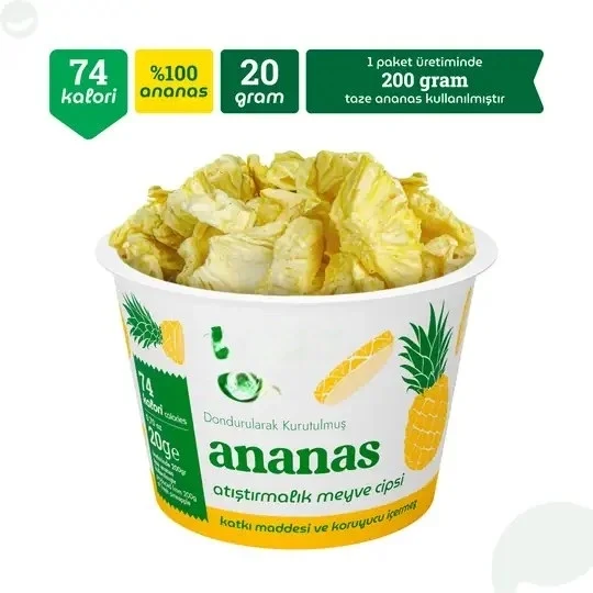 İthalat® Ananas Atıştırmalık Meyve Cipsi 20gr