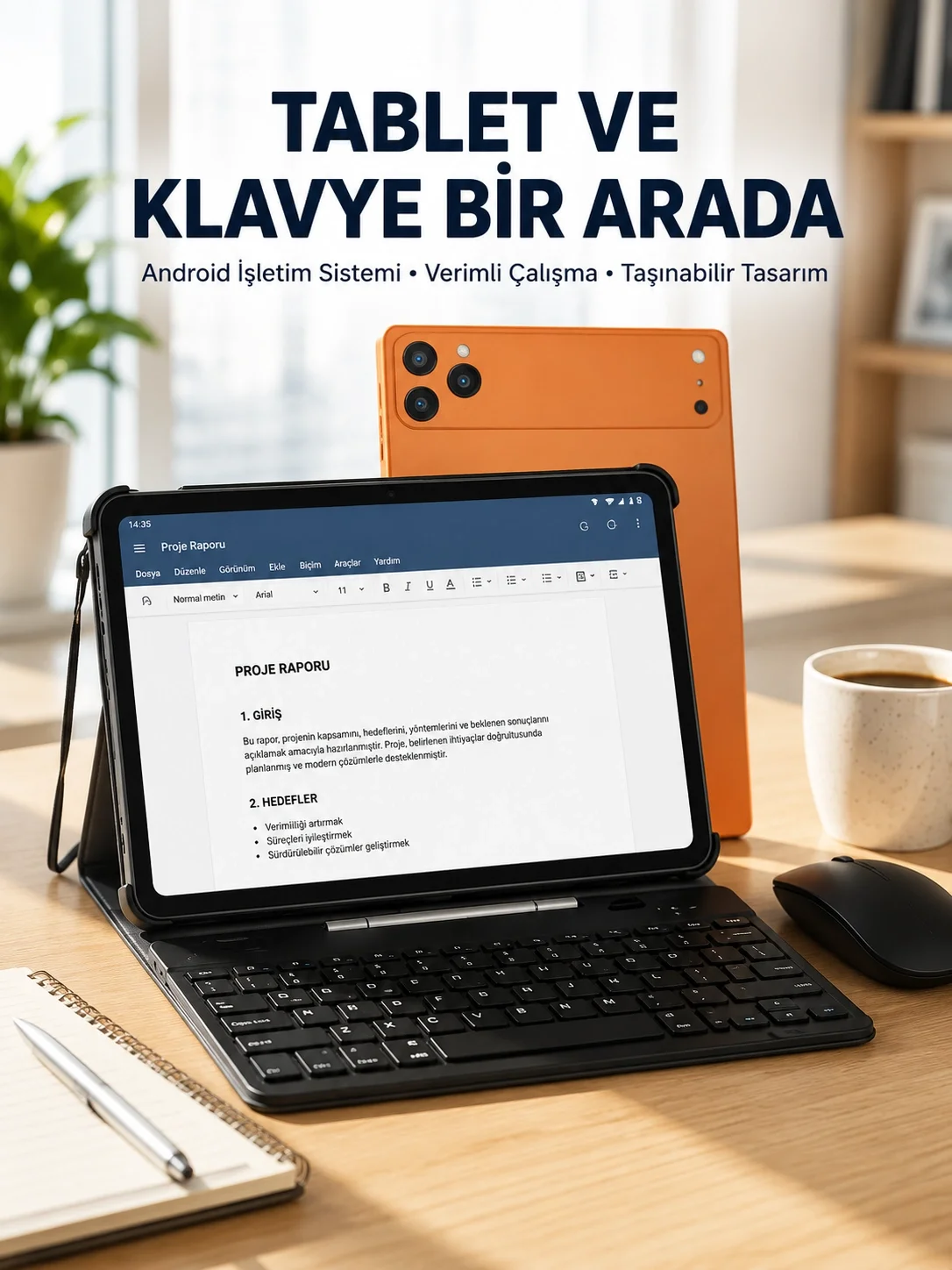 İthalat® Android Tablet Klavye Kılıflı Dokunmatik Ekran Günlük ve Profesyonel Kullanım