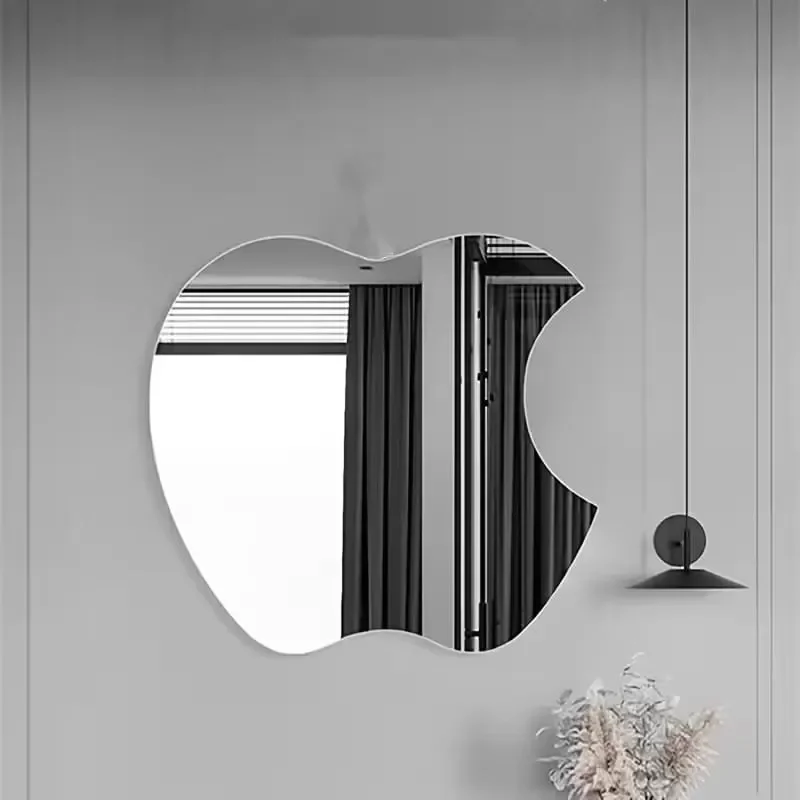 İthalat® Apple Tasarım Kırılmayan Pleksi Duvar Aynası - 30x30 cm Modern Dekoratif Ayna İthalat® Apple Tasarım Kırılmayan Pleksi Duvar Aynası - 30x30 cm Modern Dekoratif Ayna