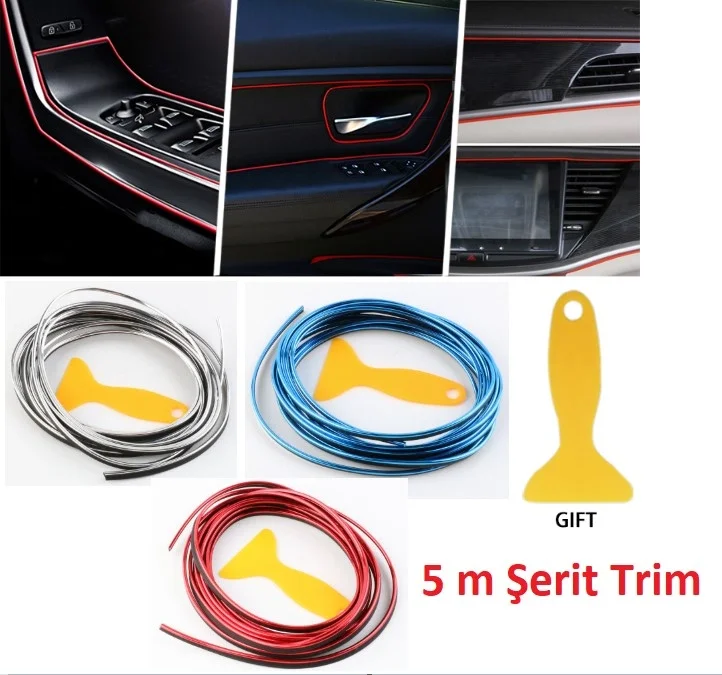 İthalat® Araba Dekorasyon Şeridi 5 Metre Trim Şeridi