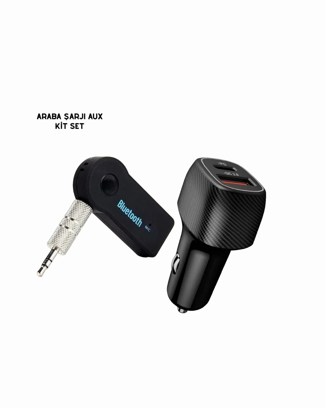 İthalat® Araç İçi Bluetooth Müzik Kiti + Type-C PD Araç Şarjı Seti