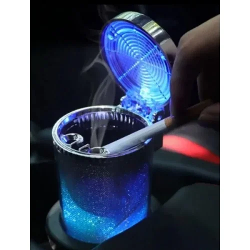 İthalat® Araç İçi Oto Kokusuz Küllük RGB Işıklı Kapaklı