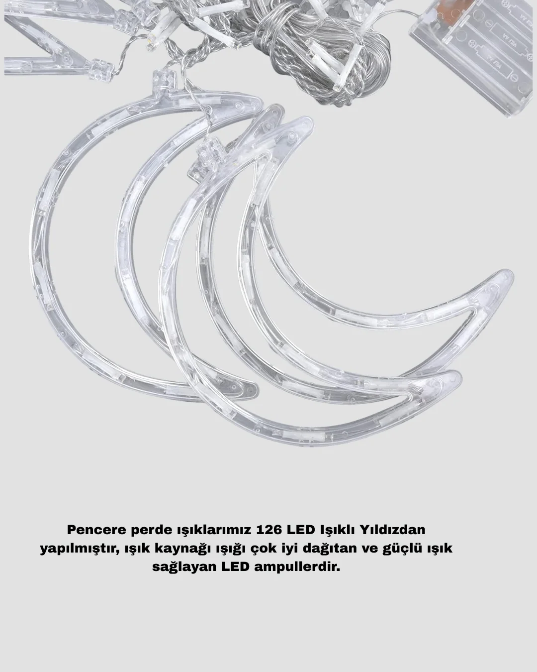 İthalat® AY YILDIZ PERDE LED