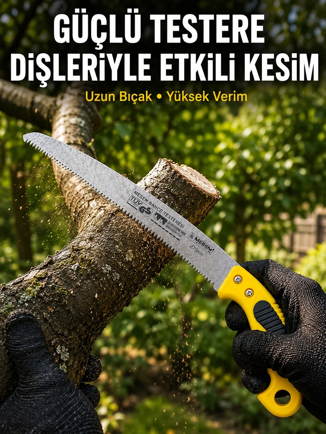 İthalat® Bahçe Bıçkısı Keskin Çelik Diş Yapısıyla Pratik Kesim