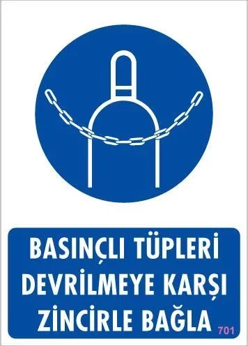 İthalat® Basınçlı Tüpleri Devrilmeye Karşı Zincirle Uyarı Levhası 25x35 KOD: 701 İthalat® Basınçlı Tüpleri Devrilmeye Karşı Zincirle Uyarı Levhası 25x35 KOD: 701