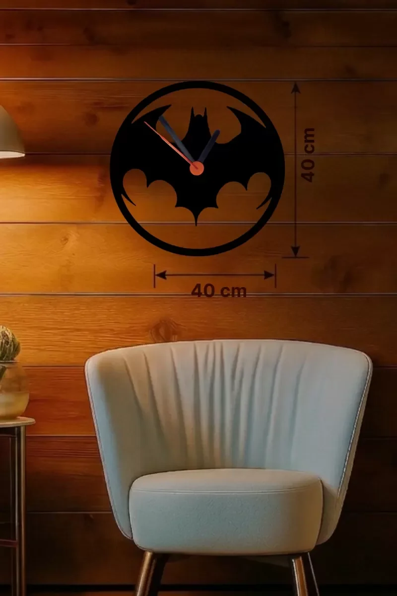 İthalat® Batman Yarasa Logolu Ahşap Duvar Saati - 40x40 cm Dekoratif DC Temalı İthalat® Batman Yarasa Logolu Ahşap Duvar Saati - 40x40 cm Dekoratif DC Temalı
