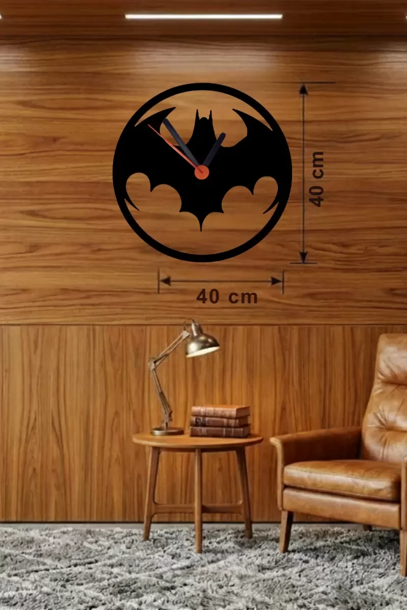 İthalat® Batman Yarasa Logolu Ahşap Duvar Saati - 40x40 cm Dekoratif DC Temalı İthalat® Batman Yarasa Logolu Ahşap Duvar Saati - 40x40 cm Dekoratif DC Temalı