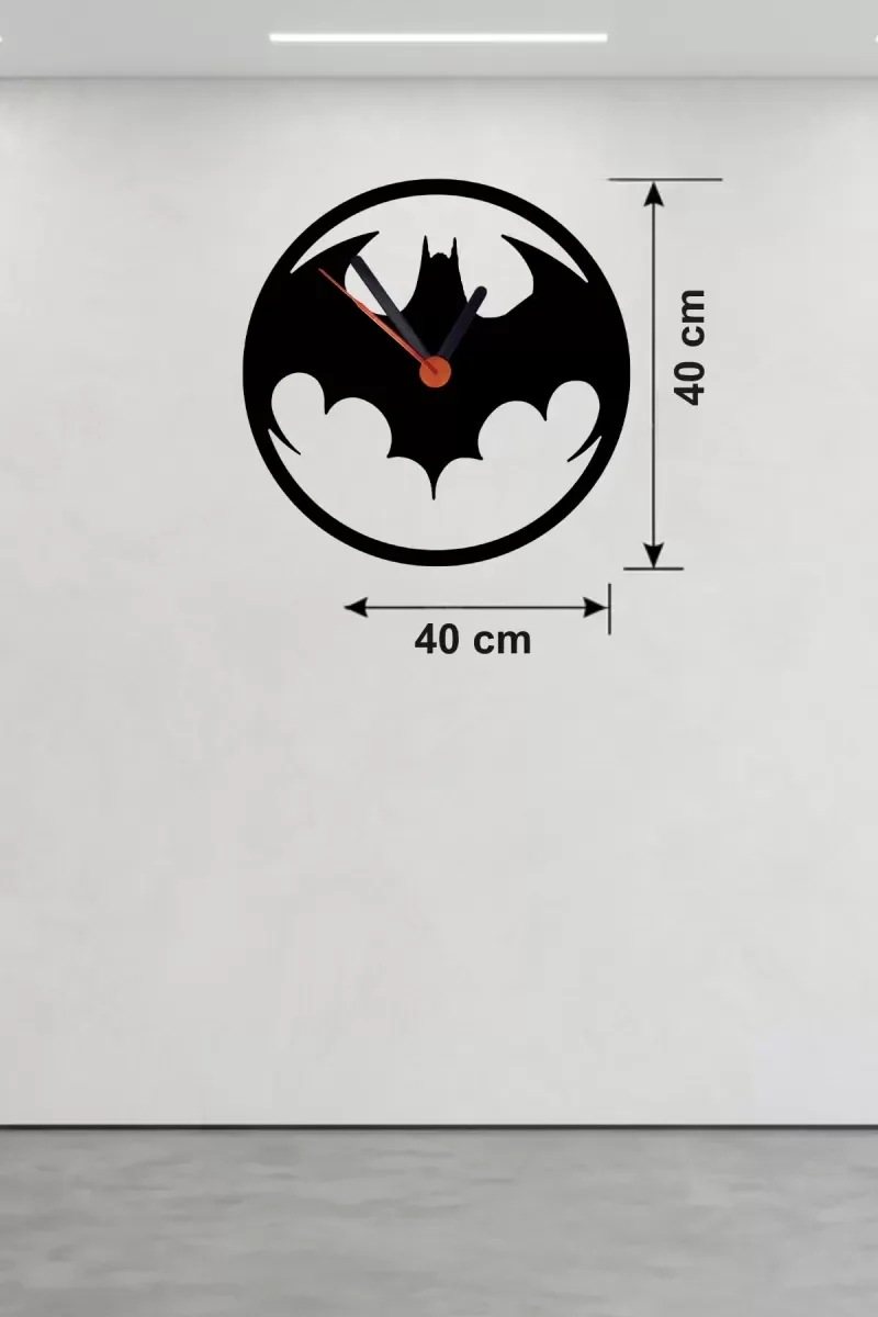 İthalat® Batman Yarasa Logolu Ahşap Duvar Saati - 40x40 cm Dekoratif DC Temalı İthalat® Batman Yarasa Logolu Ahşap Duvar Saati - 40x40 cm Dekoratif DC Temalı
