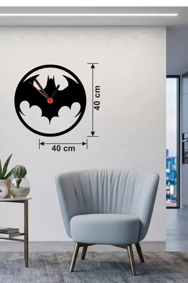 İthalat® Batman Yarasa Logolu Ahşap Duvar Saati - 40x40 cm Dekoratif DC Temalı İthalat® Batman Yarasa Logolu Ahşap Duvar Saati - 40x40 cm Dekoratif DC Temalı