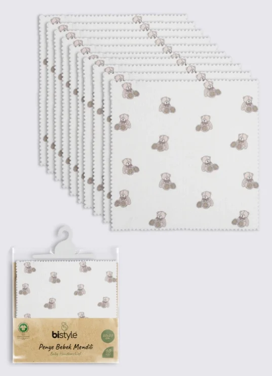 İthalat®   Bear 20x20 10'Lu Penye Mendil 90162 Ekru Fiyatı, Yorumları ve Özellikleri