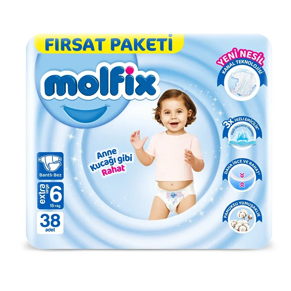 İthalat®   Bebek Bezi Fırsat Paketi 6 Beden 15+ Kg 38 Adet