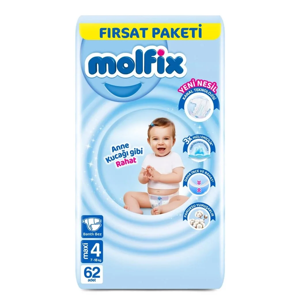 Bebek Bezi Fırsat Paketi 4 Beden 7-14 Kg 62 Adet Fiyatı, Yorumları ve Özellikleri