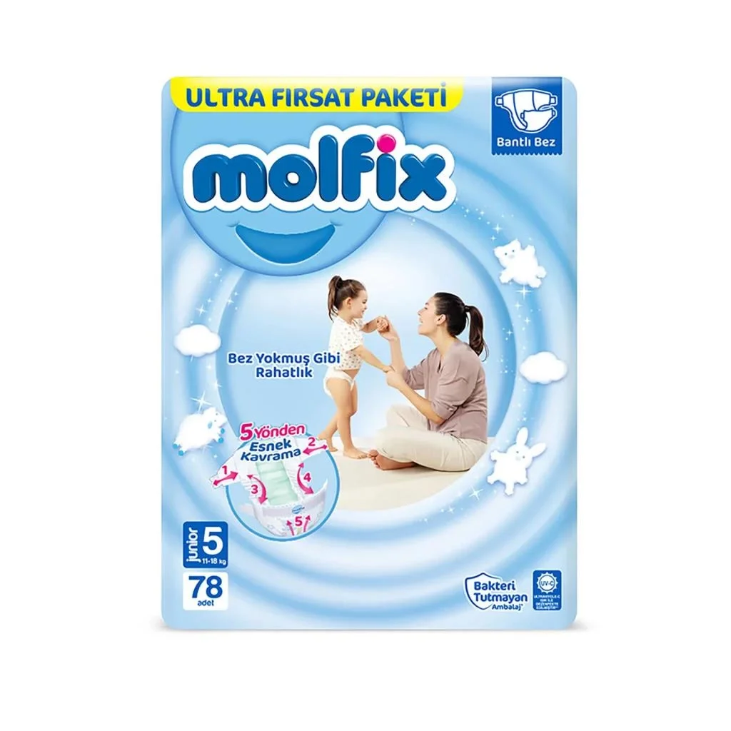 Bebek Bezi Ultra Fırsat Paketi 5 Beden 11-18 Kg 78 Adet Fiyatı, Yorumları ve Özellikleri