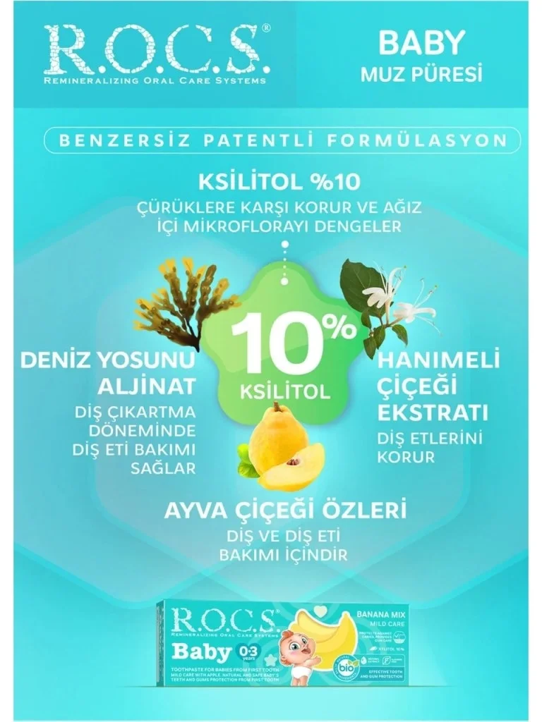 İthalat® Bebek Diş Macunu Muz Püresi Tadında 0-3 Yaş 45 Gr