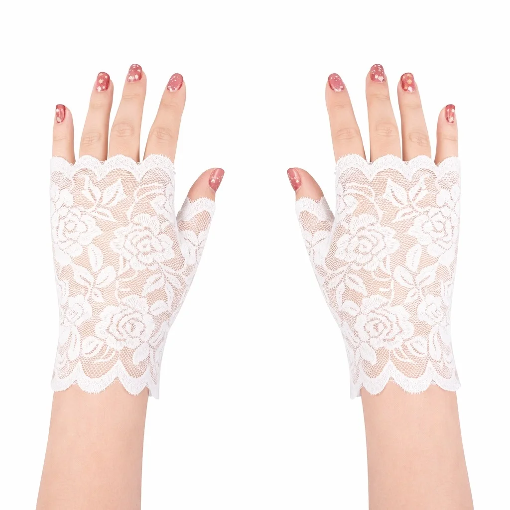 İthalat® Beyaz Dantel Parmaksız Kısa Eldiven İthalat® Beyaz Dantel Parmaksız Kısa Eldiven