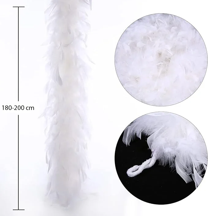 İthalat® Beyaz Renk Kabarık Kalın Otriş Boa Tüy 6 cm Genişlik 180-200 cm Uzunluk İthalat® Beyaz Renk Kabarık Kalın Otriş Boa Tüy 6 cm Genişlik 180-200 cm Uzunluk