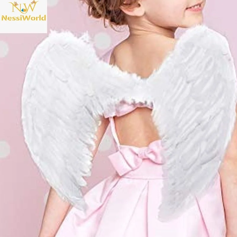 İthalat® Beyaz Renkli Küçük Boy Bebek Melek Kanadı 30x45 cm