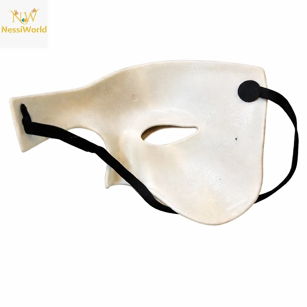 İthalat® Beyaz Yarım Erkek Maske – Phantom Parti &amp; Balo Maskesi