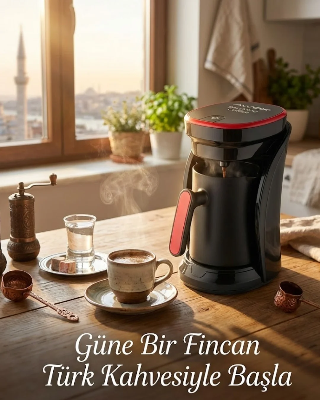 İthalat® Bol Köpüklü Türk Kahvesi Makinesi Sesli İkaz ve Otomatik Kapanma Özellikli