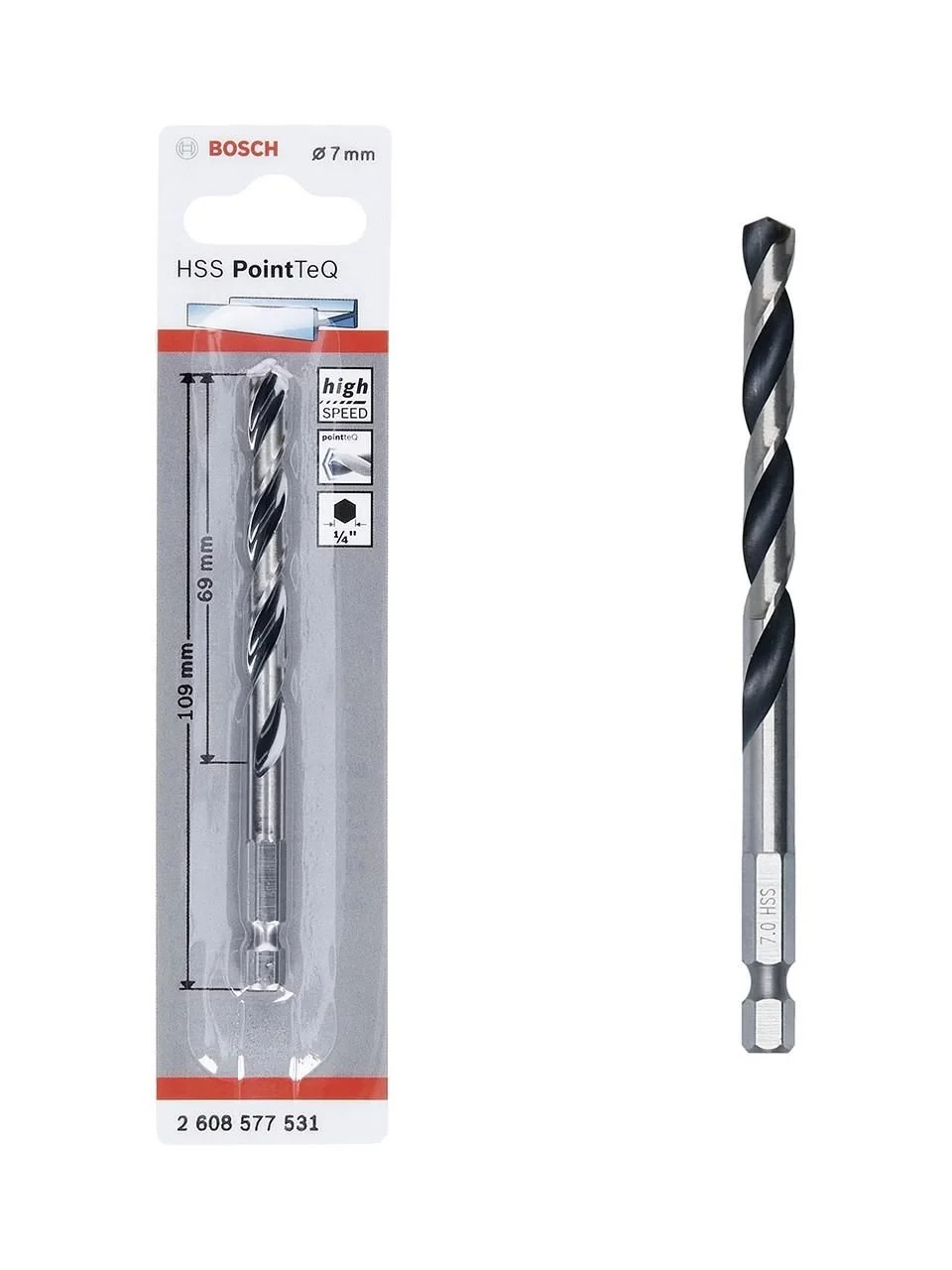 İthalat® Bosch Pointteq Altıgen Şaftlı Hss Matkap Ucu 7 mm